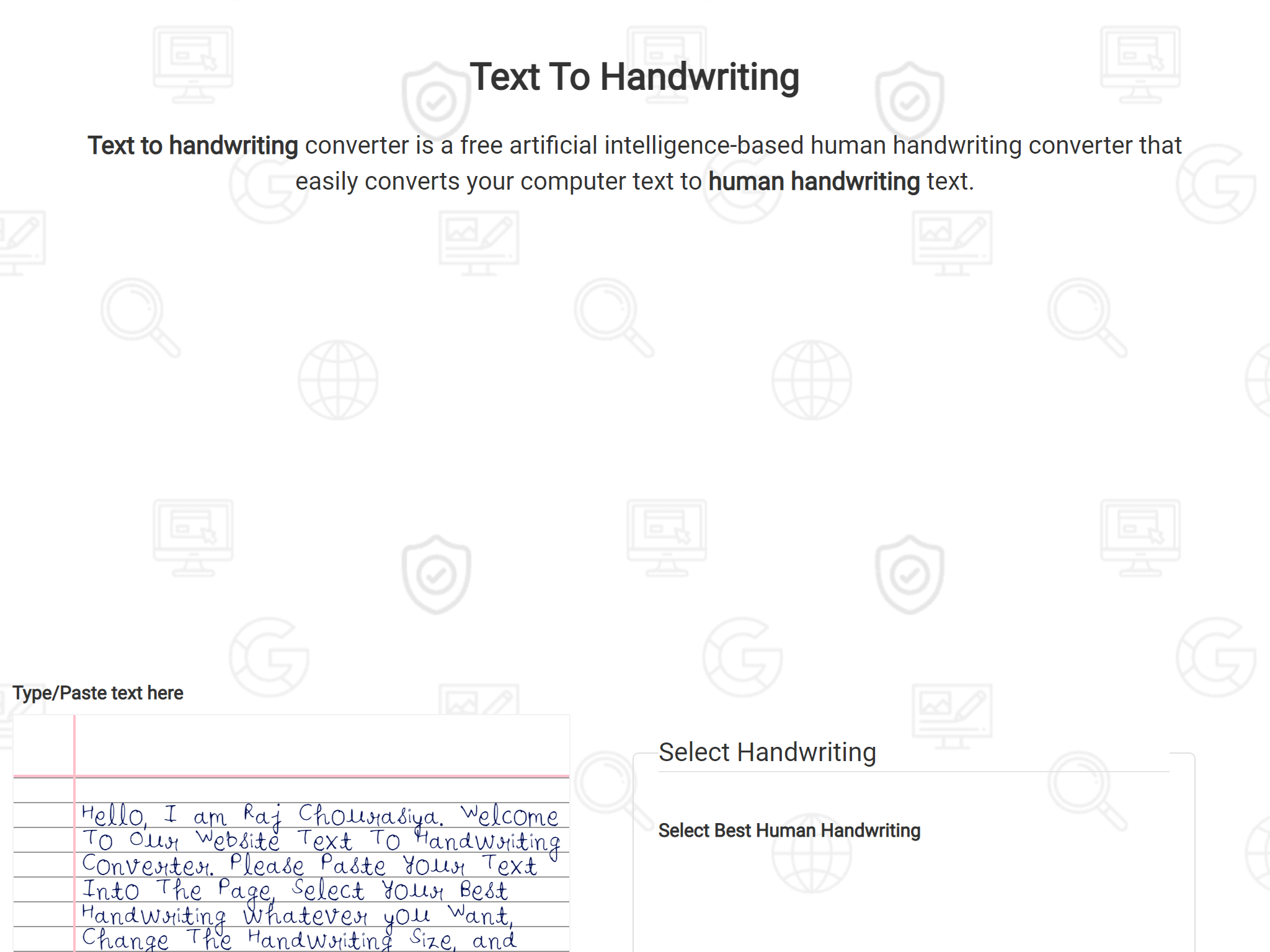 Text to Handwriting